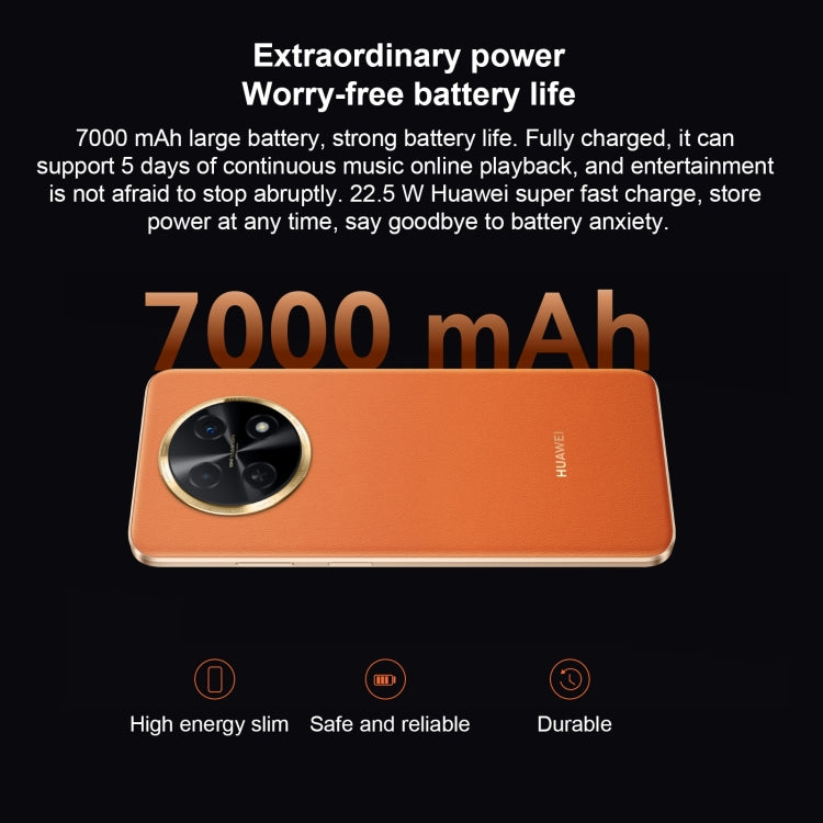 Dual Back Cameras, Side Fingerprint Identification, 7000mAh Battery, 6.95 inch HarmonyOS 3.0 Qualcomm Snapdragon 680 Octa Core 2.4GHz, Network: 4G, OTG, NFC, Not Support Google Play, 512GB Orange, 512GB Black
