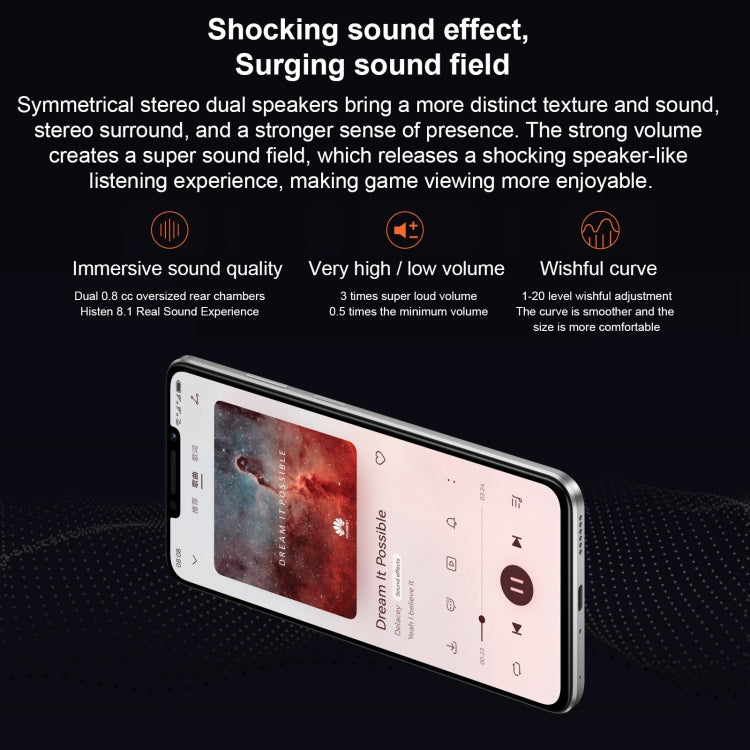 Dual Back Cameras, Side Fingerprint Identification, 7000mAh Battery, 6.95 inch HarmonyOS 3.0 Qualcomm Snapdragon 680 Octa Core 2.4GHz, Network: 4G, OTG, NFC, Not Support Google Play, 512GB Orange, 512GB Black