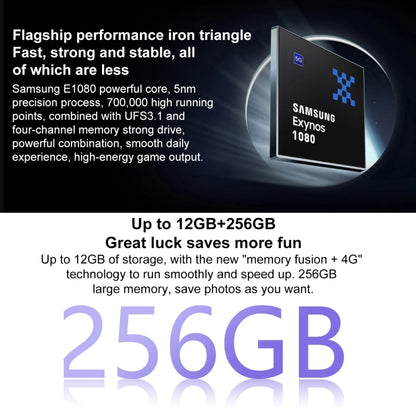Triple Back Cameras, Srceen Fingerprint Identification, 4600mAh Battery, 6.62 inch Android 11 OriginOS Ocean Exynos 1080 Octa Core up to 2.8GHz, OTG, NFC, Network: 5G, 12GB+256GB