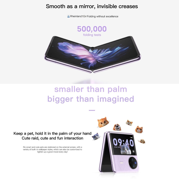Dual Back Cameras, Side Fingerprint Identification, 4400mAh Battery, 6.74 inch + 3.0 inch Android 13.0 OriginOS 3 Qualcomm Snapdragon 8+ Gen1 Octa Core up to 3.0GHz, NFC, OTG, Network: 5G, 12GB+512GB
