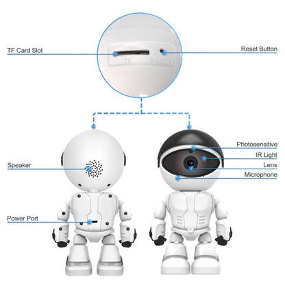 ESCAM PT205 HD 1080P Robot WiFi IP Camera, Support Motion Detection / Night Vision, IR Distance: 10m, EU Plug, PT205 EU Plug