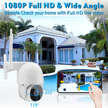 Tuya QX45 1080P Full HD IP65 Waterproof 2.4G Wireless IP Camera, Support Motion Detection & Two-way Audio & Night Vision & TF Card, AU Plug, Support Motion Detection