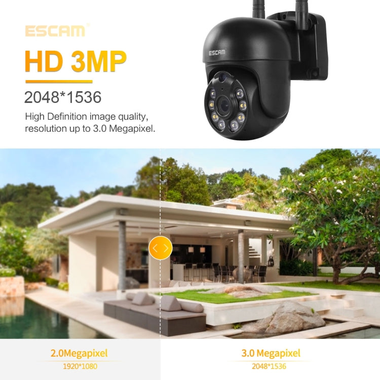 ESCAM WNK610 3.0 Million Pixels Wireless Dome IP Camera, Support Motion Detection & Two-way Audio & Full-color Night Vision & TF Card, EU Plug, WNK610