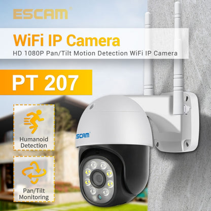 ESCAM PT207 HD 1080P WiFi IP Camera, Support Two Way Audio / Motion Detection / Night Vision / TF Card, PT207