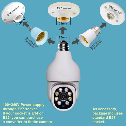 DP19 Smart WiFi HD Outdoor Network Light Bulb Camera, Support Infrared Night Vision & Motion Detection & TF Card, DP19