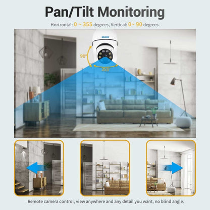 ESCAM PT208 1080P HD Light Bulb WiFi Camera, Support Motion Detection, Two-way Audio, Night Vision, TF Card, ESCAM PT208