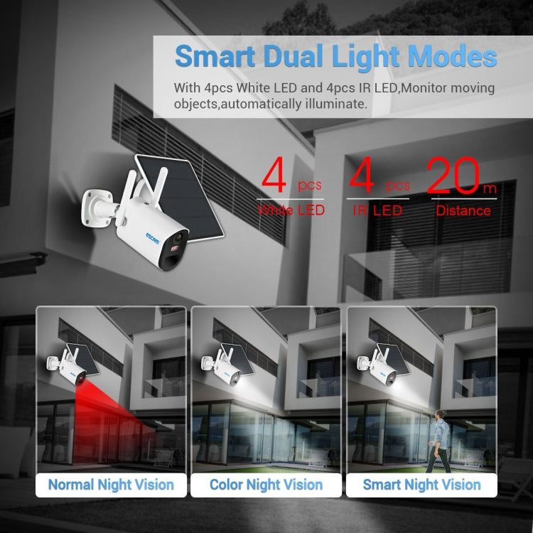 ESCAM QF290 HD 1080P WiFi Solar Panel IP Camera, Support Motion Detection / Night Vision / TF Card / Two-way Audio, QF290