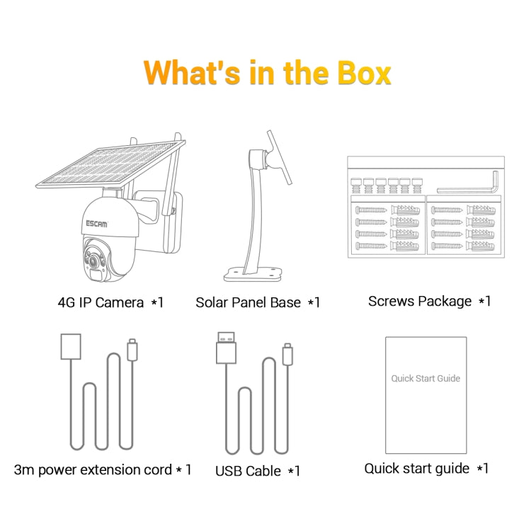 ESCAM QF450 HD 1080P 4G US Version Solar Powered IP Camera with 128G Memory, Support Two-way Audio & PIR Motion Detection & Night Vision & TF Card, with 128G Memory