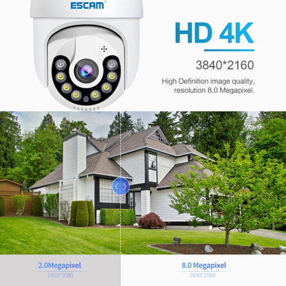 ESCAM QF800 H.265X 8MP AI Humanoid Detection Auto Tracking Waterproof WiFi IP Camera,US Plug, US Plug