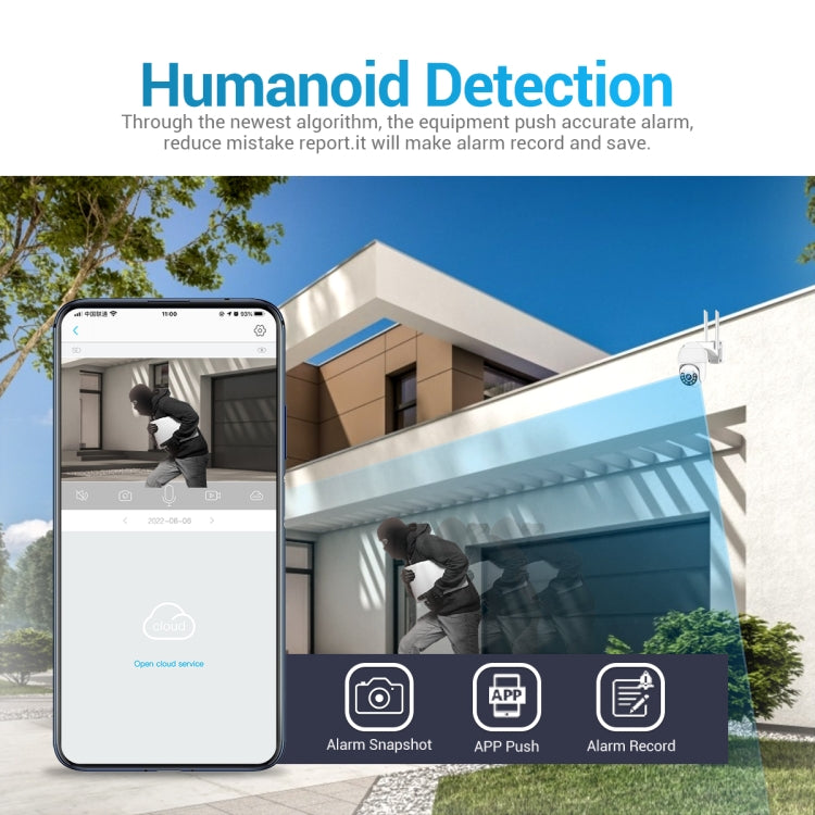 ESCAM QF800 H.265X 8MP AI Humanoid Detection Auto Tracking Waterproof WiFi IP Camera,US Plug, US Plug