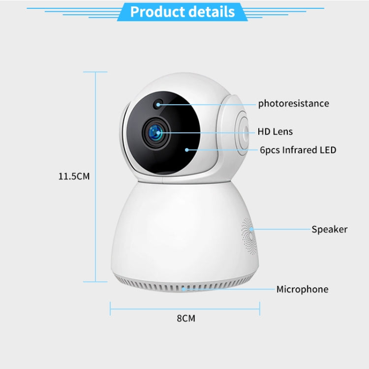 YT24 V380 1.0MP Pan-tilt IP Camera WiFi Smart Security Camera, Support TF Card / Two-way Audio / Motion Detection / Night Vision, YT24 1.0MP