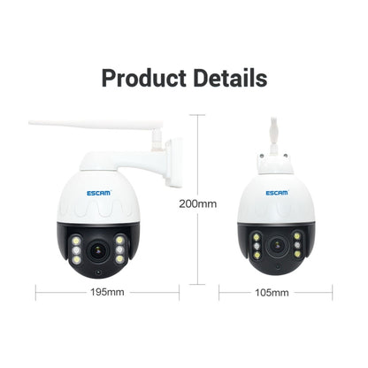 ESCAM Q5068 H.265 5MP Pan / Tilt / 4X Zoom WiFi Waterproof IP Camera, Support ONVIF Two Way Talk & Night Vision, AU Plug, AU Plug, UK Plug, US Plug, EU Plug