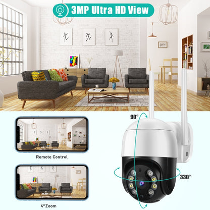 QX29 3.0MP HD WiFi IP Camera, Support Night Vision & Motion Detection & Two Way Audio & TF Card, AU Plug, QX29