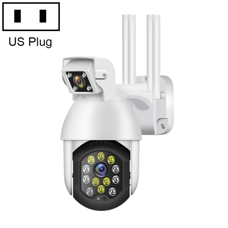 QX41 1080P 2.0MP Dual Lens IP66 Waterproof Panoramic PTZ WIFI Camera, Support Day and Night Full Color & Two-way Voice Intercom & Smart Alarm & Video Playback & 128GB TF Card, AU Plug, QX41