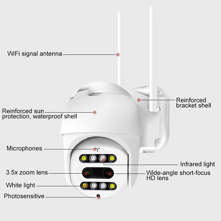 QX48 Pixels 1080P HD Wireless IP Camera, Support Motion Detection & Infrared Night Vision & TF Card, QX48