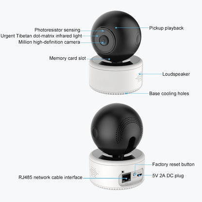 YT46 HD Wireless Indoor Network Shaking Head Camera, Support Motion Detection & Infrared Night Vision & Micro SD Card, AU Plug, YT46