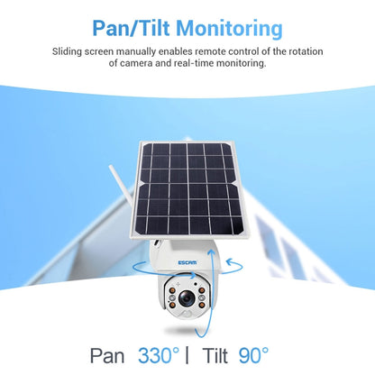 ESCAM QF480 US Version HD 1080P IP66 Waterproof 4G Solar Panel PT IP Camera without Battery, Support Night Vision / Motion Detection / TF Card / Two Way Audio, without Battery(US Version)