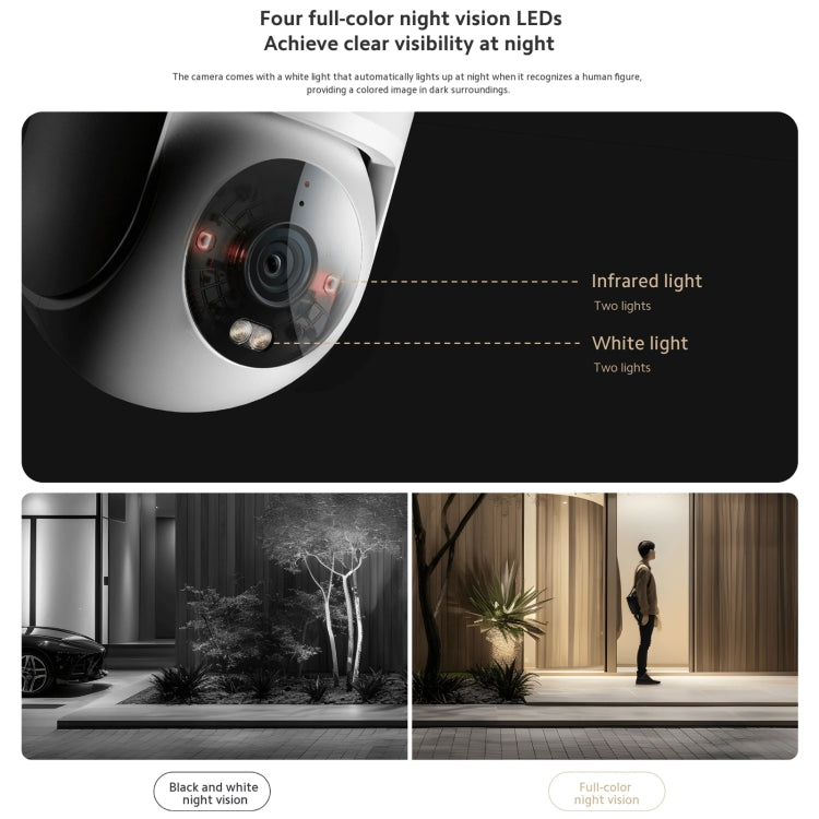 Original Xiaomi CW300 4MP Outdoor Camera IP66 Waterproof Full Color Night Vision WiFi Camera, US Plug, CW300