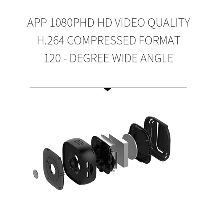 H9 Mini HD 1280 x 720P 120 Degree Wide Angle Wearable Smart Wireless WiFi Surveillance Camera, H9 Black, H9 White