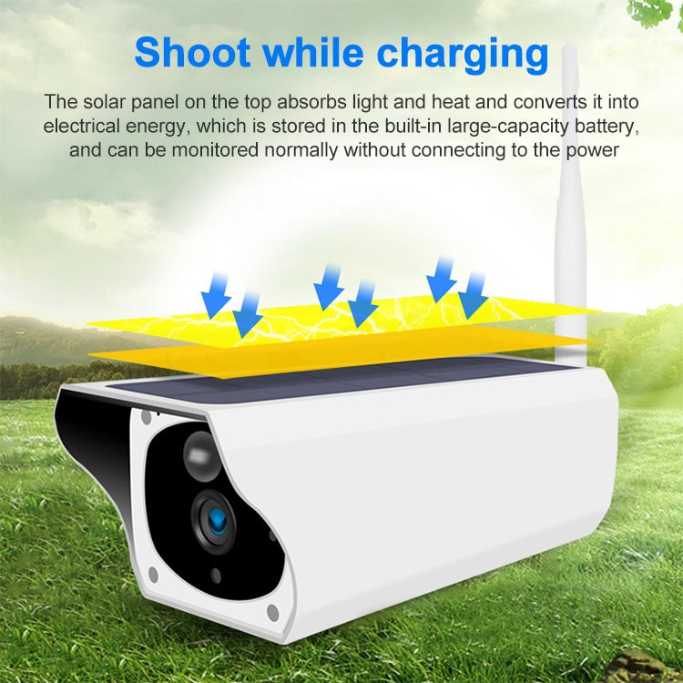 T1-2 2 Megapixel WiFi Version IP67 Waterproof Solar HD Monitor Camera without Battery & Memory, Support Infrared Night Vision & Motion Detection / Alarm & Voice Intercom & Mobile Surveillance, WiFi Version