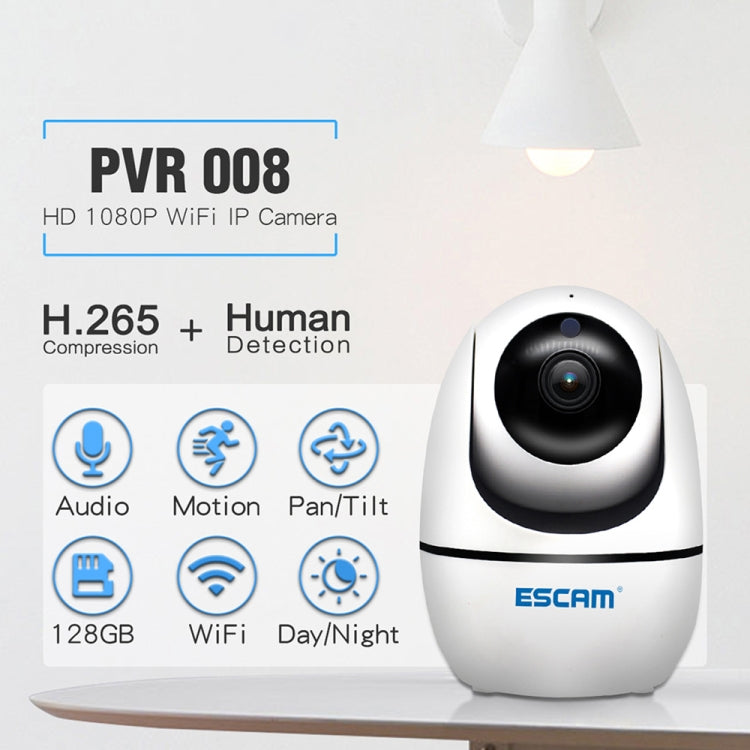 ESCAM PVR008 HD 1080P WiFi IP Camera, Support Motion Detection / Night Vision, IR Distance: 10m, AU Plug, PVR008