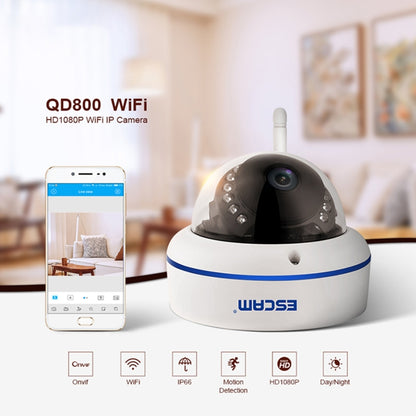 ESCAM Speed QD800WIFI ONVIF HD 1080P 2.0MP P2P Private Cloud IP66 Waterproof Security WiFi IP Camera, Support Motion Detection / Night Vision, IR Distance: 10m, Speed QD800WIFI, QD800WiFi