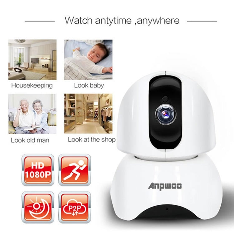 Anpwoo-YT003 2.0 Mega 3.6mm Lens Wide Angle 1080P Smart WIFI Monitor Camera , Support Night Vision & TF Card Expansion Storage, EU Plug, YT003