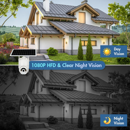 T22 1080P Full HD Solar Powered WiFi Camera, Support PIR Alarm, Night Vision, Two Way Audio, TF Card, 2.4G WiFi