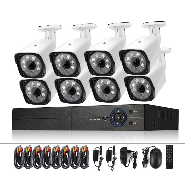 A8B3 / Kit 8CH 1080N Surveillance DVR System and 720P 1.0MP HD Weatherproof Bullet Camera, Support Infrared Night Vision & P2P & Phone Remote Monitor, A8B3 / Kit 8CH White, A8B3 / Kit 8CH Black