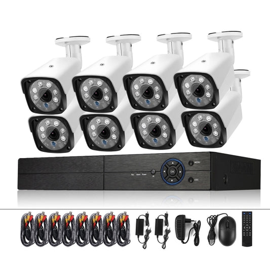 A8B3 / Kit 8CH 1080N Surveillance DVR System and 720P 1.0MP HD Weatherproof Bullet Camera, Support Infrared Night Vision & P2P & Phone Remote Monitor, A8B3 / Kit 8CH White, A8B3 / Kit 8CH Black