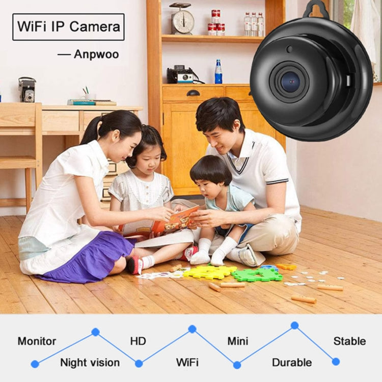 Anpwoo MN001 3518Ev200 1.0 MP Mini HD WiFi IP Camera with 6 PCS Infrared LEDs, Support Motion Detection & Night Vision & TF Card(Max 64GB), MN001