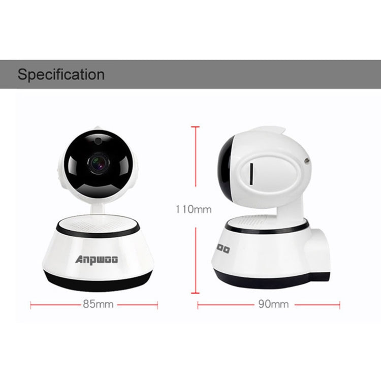 Anpwoo YT001 720P HD WiFi IP Camera with 6 PCS Infrared LEDs, Support Motion Detection & Night Vision & TF Card(Max 64GB), YT001