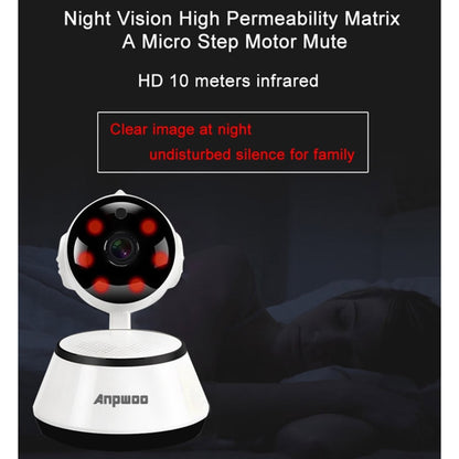 Anpwoo YT001 720P HD WiFi IP Camera with 6 PCS Infrared LEDs, Support Motion Detection & Night Vision & TF Card(Max 64GB), YT001