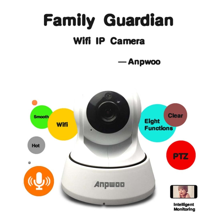 Anpwoo YT002 Ingenic T10 720P HD WiFi IP Camera with 11 PCS Infrared LEDs, Support Motion Detection & Night Vision & TF Card(Max 64GB), YT002