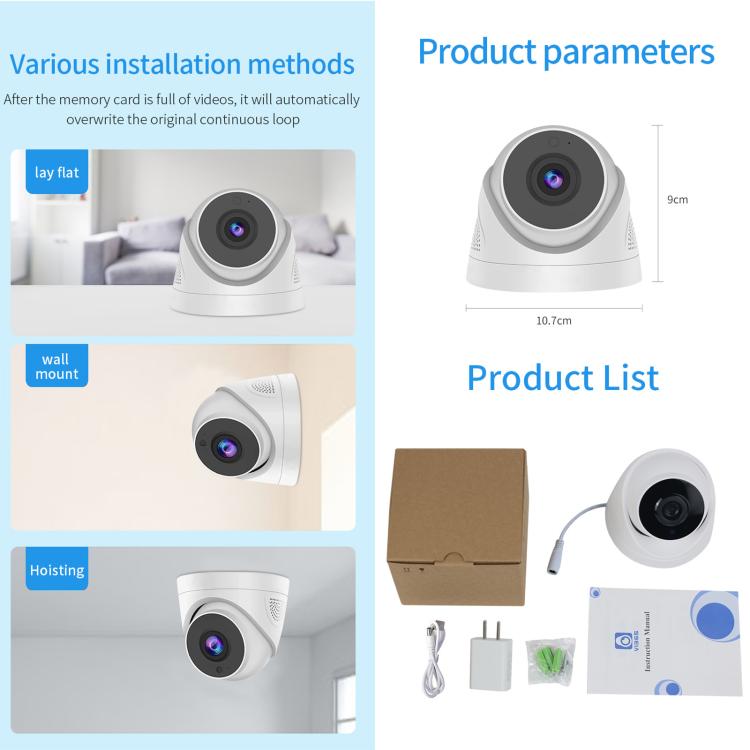 A5 Smart Conch WiFi Camera 1080P HD Night Vision IP Camera, A5 (EU Plug), A5 (US Plug), A5 (AU Plug)