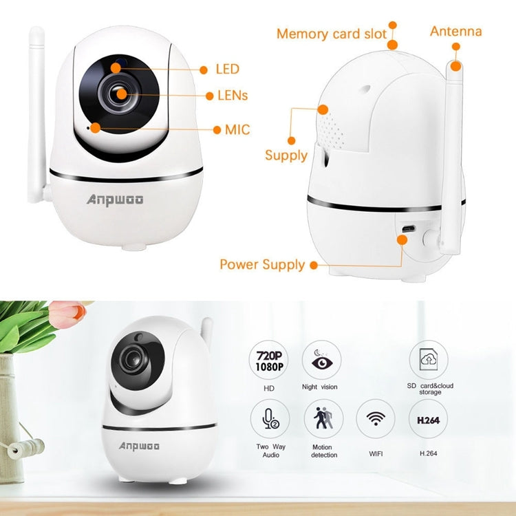 Anpwoo YT008 720P HD WiFi IP Camera, Support Motion Detection & Infrared Night Vision & SD Card(Max 32GB), YT008