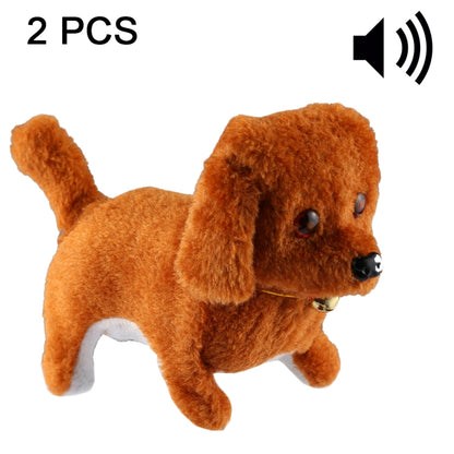 2 PCS Plush Puppy Electric Toys Can Will Move Forward / Will Backwards / Sounding and Luminous Eyes, Single Color