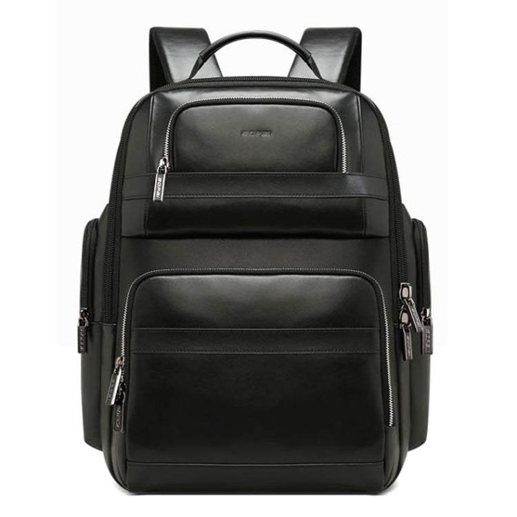 Bopai 851-019811 Large Capacity Anti-theft Waterproof Leathar Backpack Laptop Tablet Bag for 15.6 inch and Below, with USB Charging Port, 851-019811