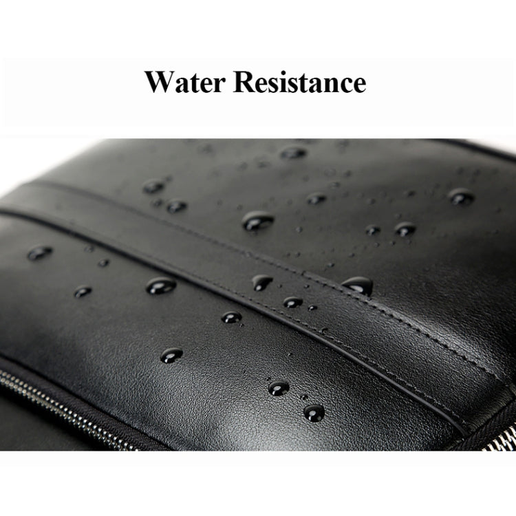 Bopai 851-019811 Large Capacity Anti-theft Waterproof Leathar Backpack Laptop Tablet Bag for 15.6 inch and Below, with USB Charging Port, 851-019811