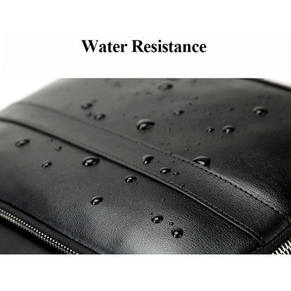 Bopai 851-019811 Large Capacity Anti-theft Waterproof Leathar Backpack Laptop Tablet Bag for 15.6 inch and Below, with USB Charging Port, 851-019811