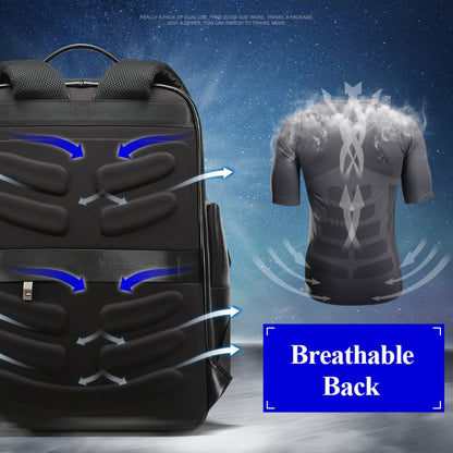 Bopai 851-01981A Top-grain Leather Business Travel Anti-theft Man Backpack, Size: 35x26x44cm, 851-01981A