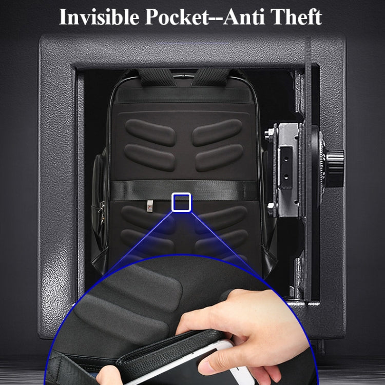 Bopai 851-01981A Top-grain Leather Business Travel Anti-theft Man Backpack, Size: 35x26x44cm, 851-01981A