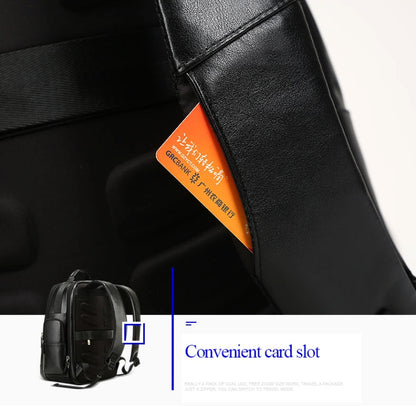 Bopai 851-01981A Top-grain Leather Business Travel Anti-theft Man Backpack, Size: 35x26x44cm, 851-01981A