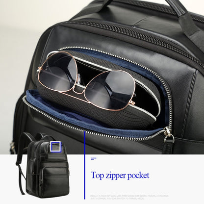 Bopai 851-01981A Top-grain Leather Business Travel Anti-theft Man Backpack, Size: 35x26x44cm, 851-01981A