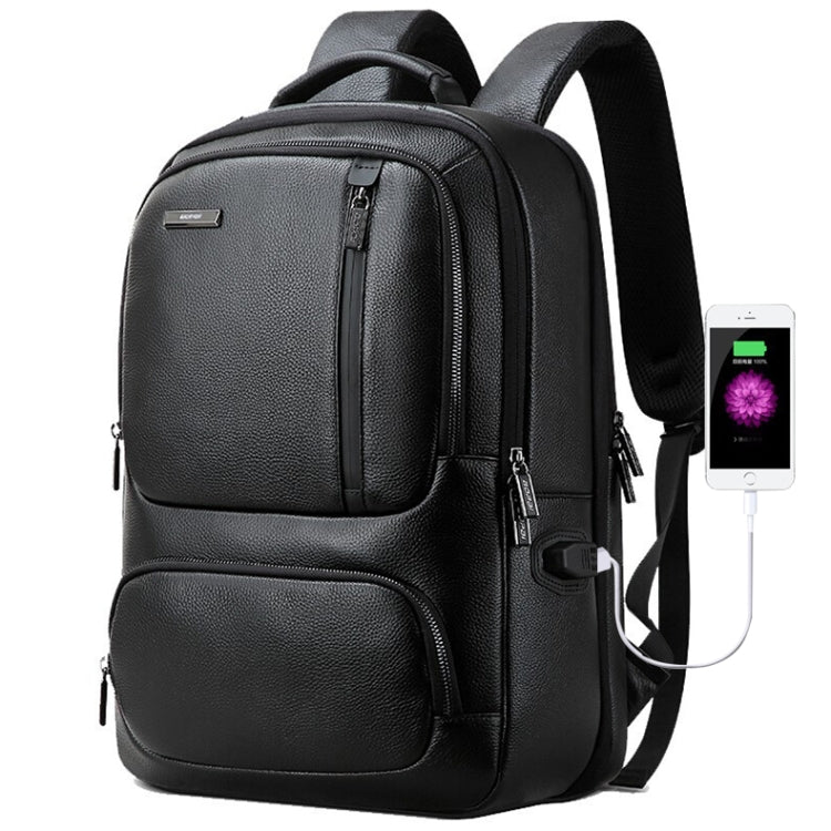 Bopai 851-023911 Top-grain Leather Business Breathable Anti-theft Man Backpack, Size: 28x18x42cm, 851-023911