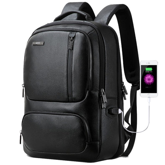 Bopai 851-023911 Top-grain Leather Business Breathable Anti-theft Man Backpack, Size: 28x18x42cm, 851-023911