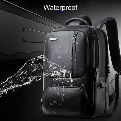 Bopai 851-023911 Top-grain Leather Business Breathable Anti-theft Man Backpack, Size: 28x18x42cm, 851-023911