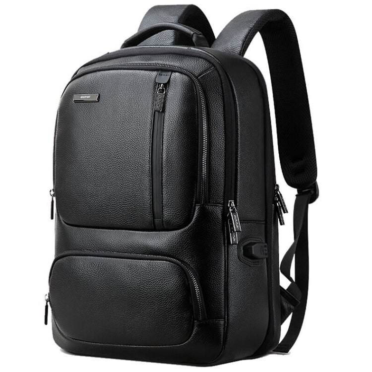 Bopai 851-023911 Top-grain Leather Business Breathable Anti-theft Man Backpack, Size: 28x18x42cm, 851-023911