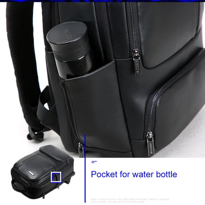 Bopai 851-023911 Top-grain Leather Business Breathable Anti-theft Man Backpack, Size: 28x18x42cm, 851-023911