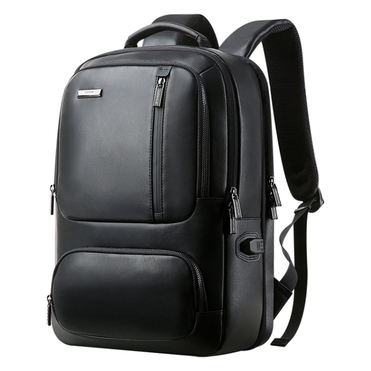 Bopai 851-024011 Top-grain Leather Business Breathable Anti-theft Man Backpack, Size: 28x18x42cm, 851-024011